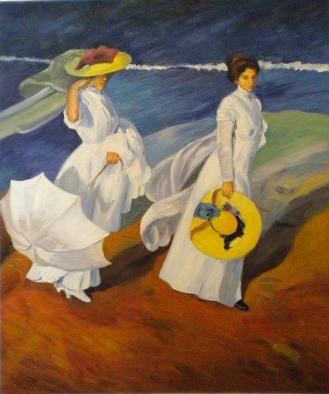 store falso d'autore Frauen am Strand di Joaquin Sorolla